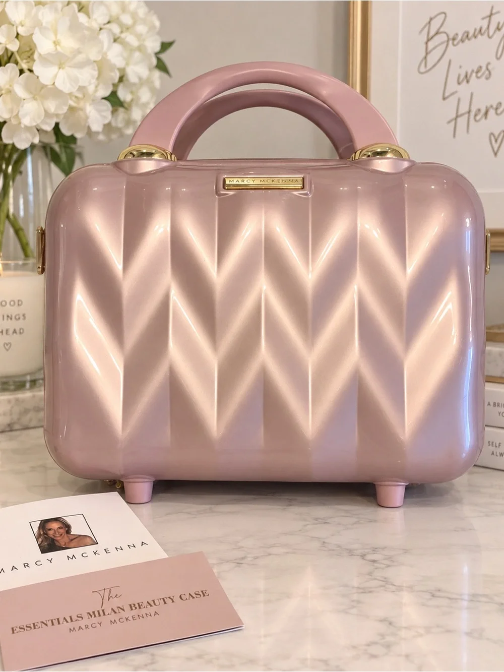 Marcy McKenna Essentials Milan Beauty Case Blush Pink Rose Gold NWT